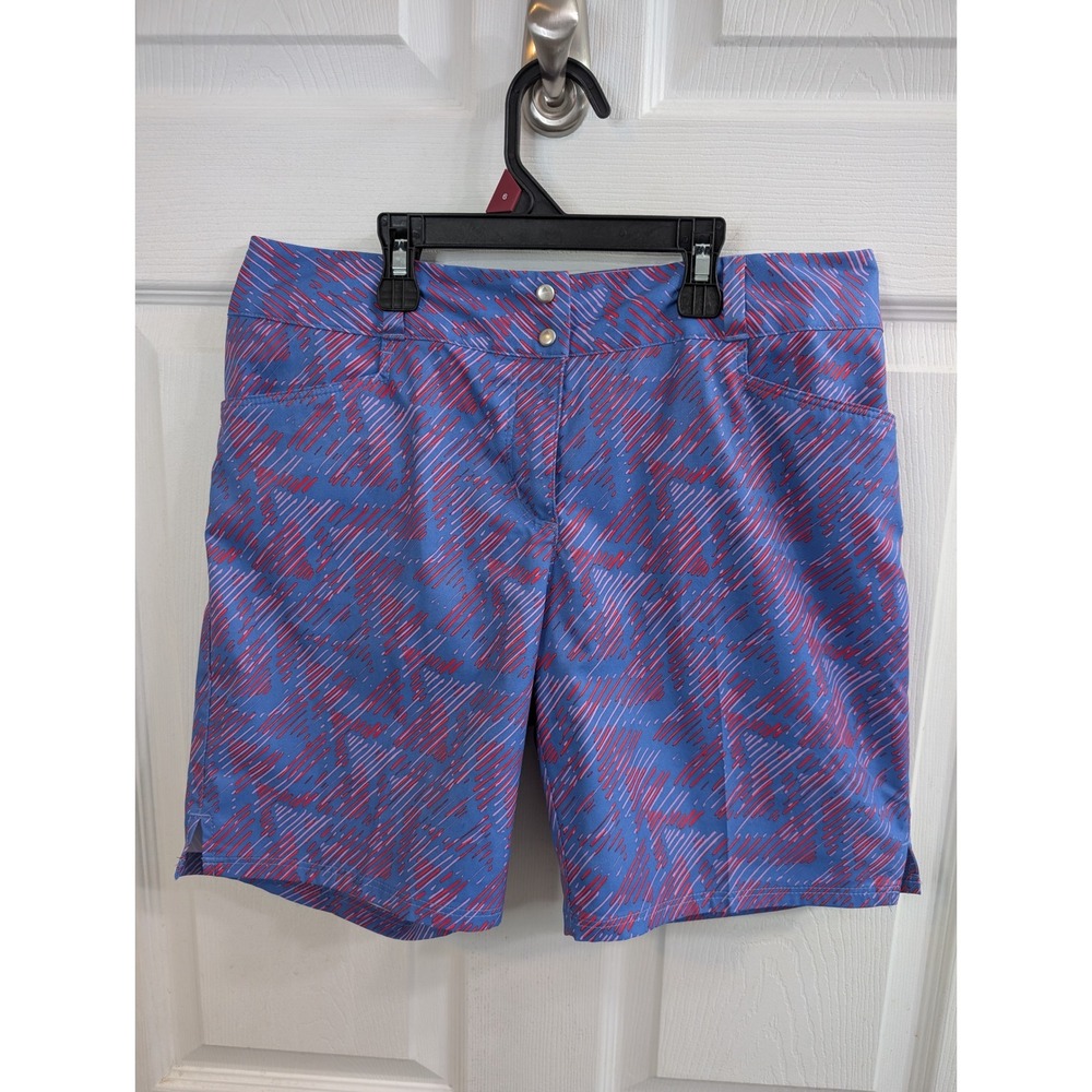 Adidas Golf Shorts Women Blue Red Abstract Print Condition - Size 6